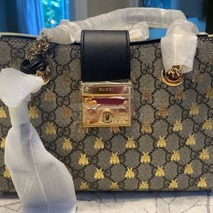 Gucci Padlock Small GG Bees Shoulder Bag (Small)
